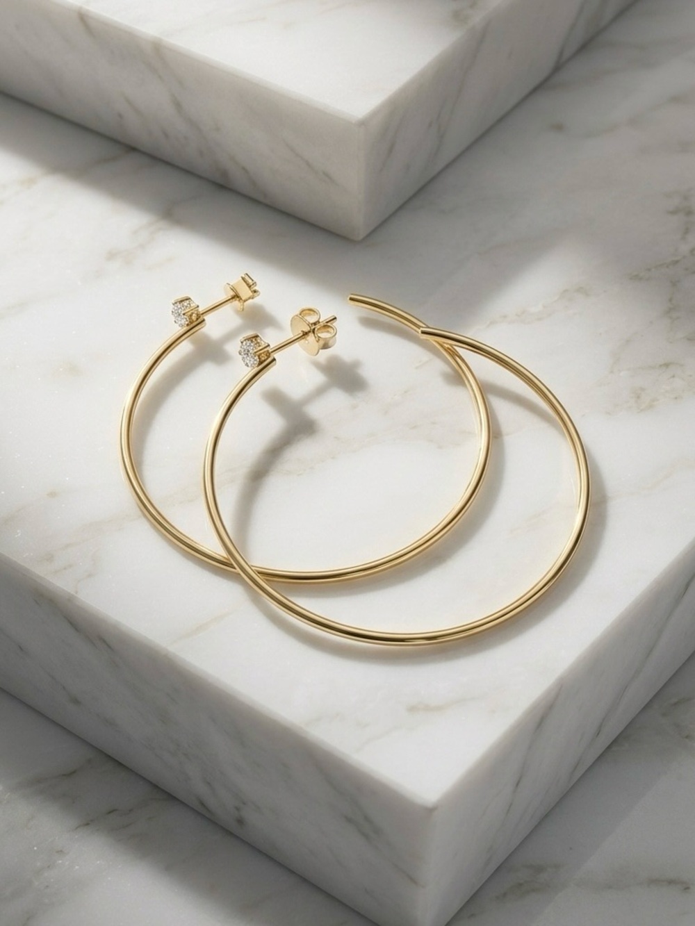 S925 Minimalist Moissanite Large Hoop Earrings